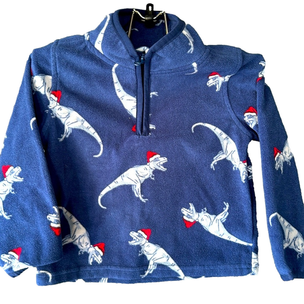 Oshkosh Bgosh boys fleece Christmas dinosaur  shirt